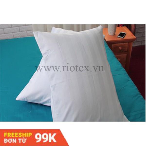 (Vải sọc T300) Vỏ Gối Nằm, Vỏ gối ôm Cotton Trắng Sọc 40x60cm, 50x70cm, 35x105cm