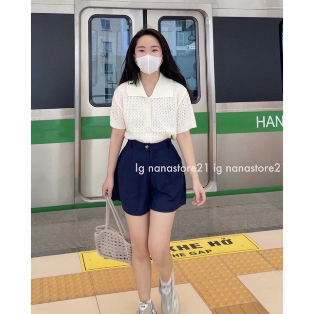 Áo polo mongtoghi đục lỗ một hàng khuy Nana21 Nanastore21