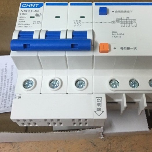 Aptomat chống giật chint 3P 63A