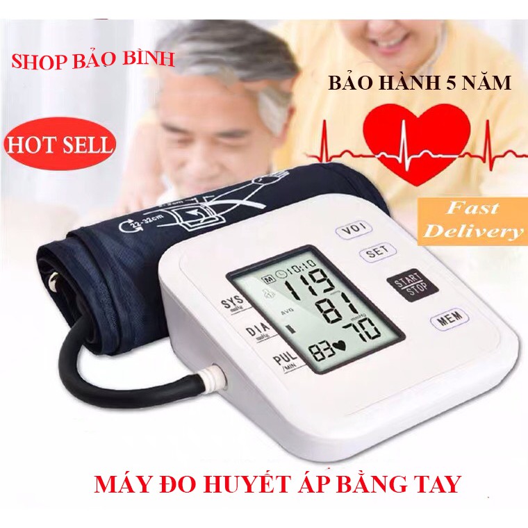 Máy Đo Huyết Áp Điện Tử Bắp Tay Loại Tốt Đo Nhịp Tim Màn Hình LCD Đo Nhanh Và Chính Xác Bảo Hành 5 Năm BT21