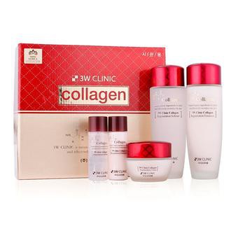 Bộ dưỡng trắng da 3W Clinic Collagen Skin Care- Đỏ