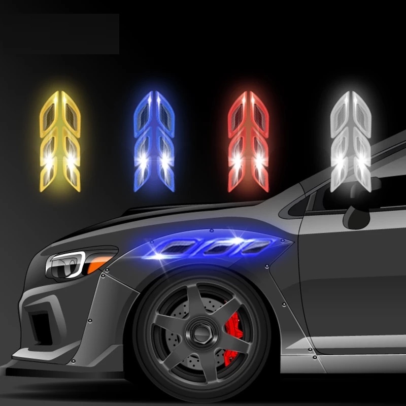 Set 6 Miếng Dán Phản Quang Bằng Sợi Carbon Chống Trầy Xước Dành Cho Xe Hơi/ Xe Tải