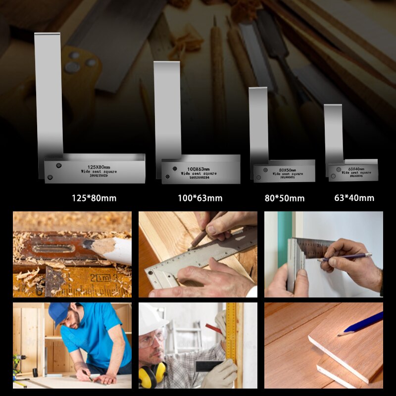 Thước Đo Góc Vuông 90 Độ Chính Xác Cao Bằng Thép Cao Cấp