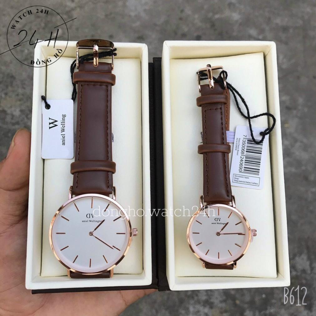 Đồng Hồ nam; Đồng Hồ nữ; dây da DVV có 2 size full cặp; thiết kế sang trọng và trẻ trung nhất