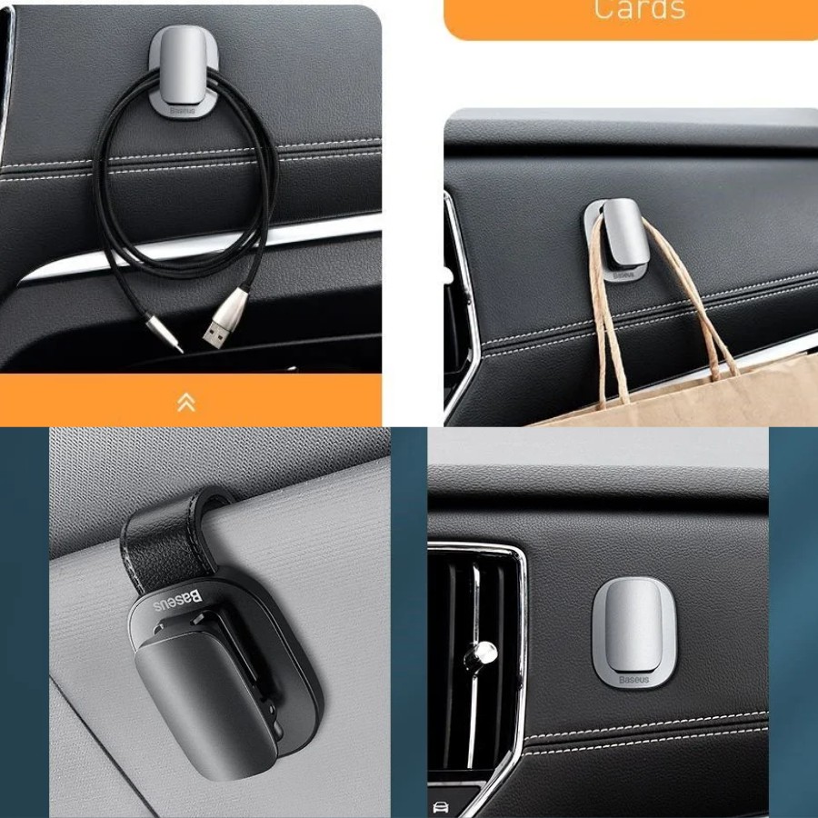 [Chính hãng-Sẵn]Kẹp treo kính và đồ dùng trên xe hơi Baseus Platinum Vehicle Eyewear Clip LV759-CL - New 100%