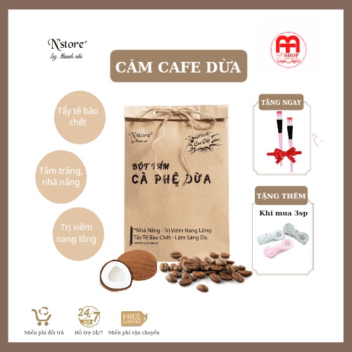 [Chính Hãng] Tinh bột cám gạo cafe dừa non Nstore by Thanh Nhi - Bột tắm trắng, tẩy da chết, giảm viêm nang lông | BigBuy360 - bigbuy360.vn
