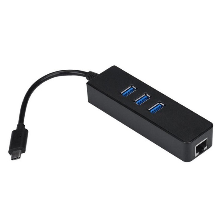 Hub Type C ra 1 cổng Lan + 3 cổng Usb 3.0 - Hub Type C