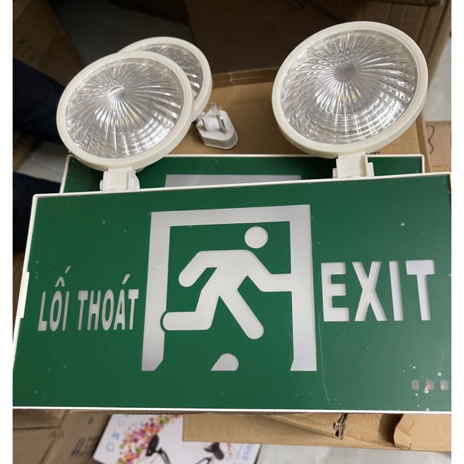 Đèn Exit mắt ếch Sự Cố Khẩn Cấp Chiếu Sáng Kết Hợp Biển Chỉ Dẫn Thoát Nạn