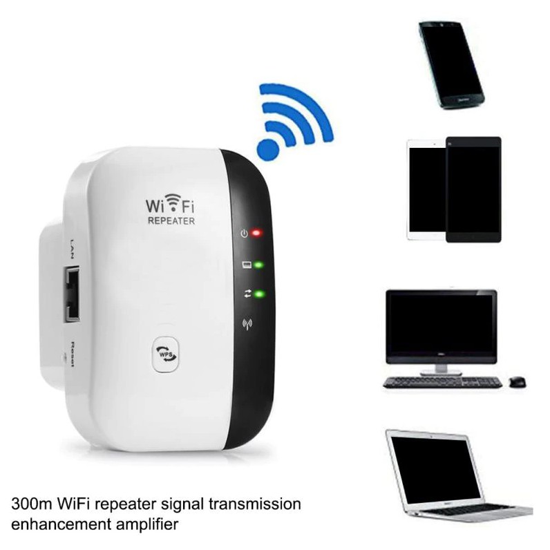 Bộ Kích Sóng Wifi - N Wifi Repeter - Tốc Độ 300 Mbps - Tích Hợp Cổng Lan Hỗ Trợ Phát Wifi Từ Cổng Lan - Bảo Hành 6 Tháng