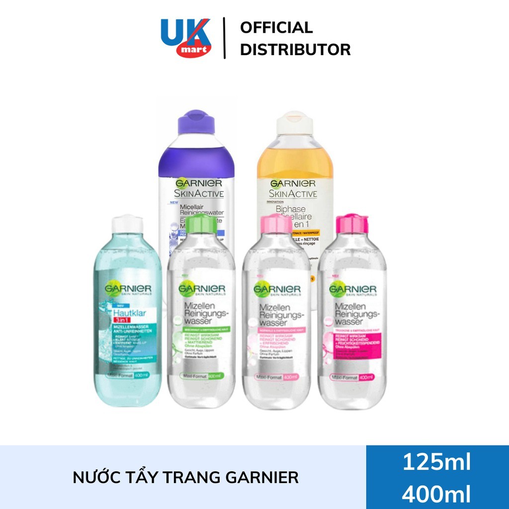 Nước Tẩy Trang Garnier Micellar Cleansing Water Chính Hãng Đủ Mẫu 50ml, 125ml – 400ml