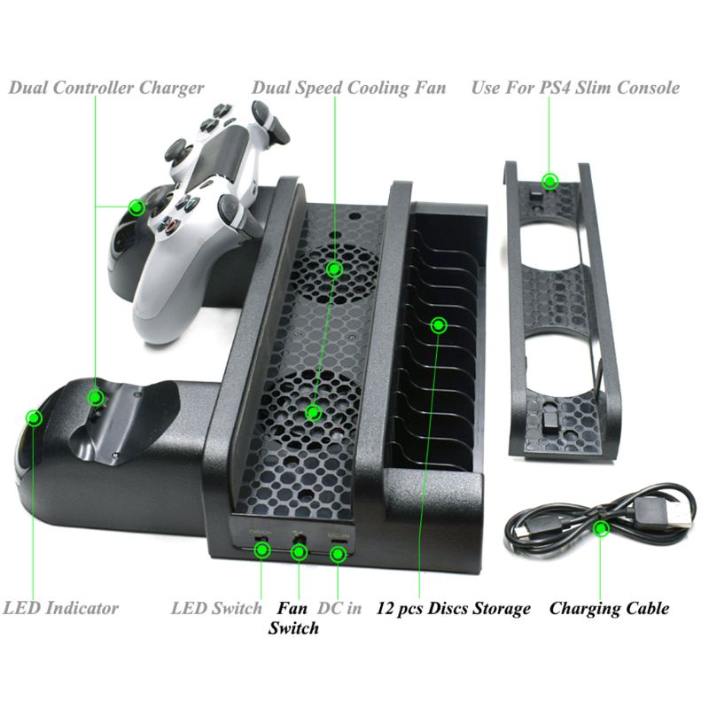 Đế Sạc Nâng Cấp Có Quạt Làm Mát Dài 10 inch Cho Slim Pro