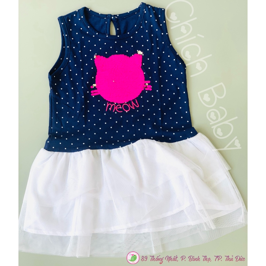 👗 😻 Đầm thun chân voan mèo kim sa lật