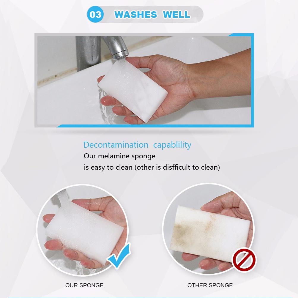 Bộ 50 Miếng Bọt Biển Ma Thuật 10x6x2cm Làm Sạch Nhà Bếp / Phòng Tắm