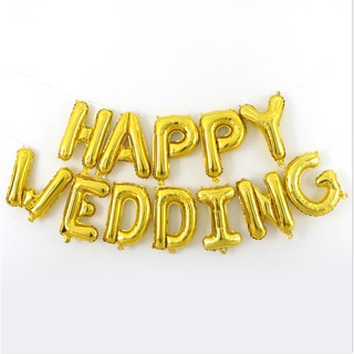 Bóng bay phụ kiện phòng cưới(chữ happywedding-đèn led-hoa hồng giả-chữ love-bộ quạt 6 chi tiết-Nến tealight)