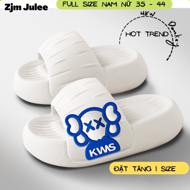 Dép bánh mì nữ quai ngang sticker cute (NEW) - Dép nữa đi chơi dễ thương