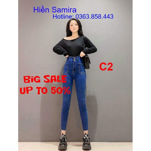Quần bò túi dán trước co giãn CHANY STORE
