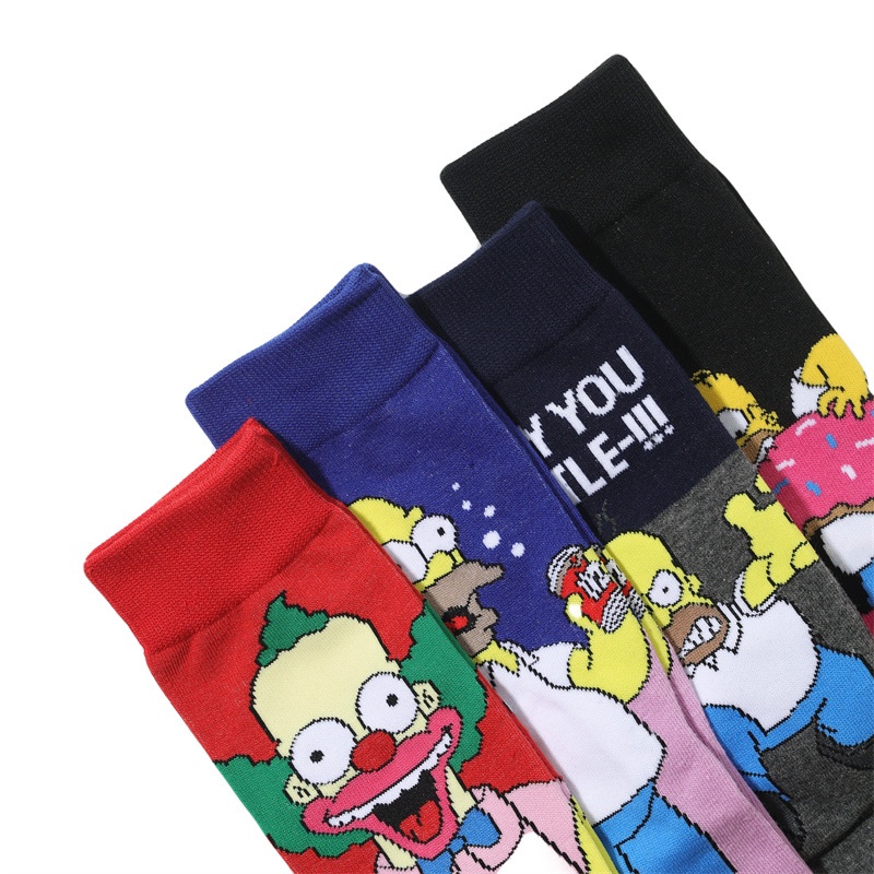 Vớ Thoáng Khí Họa Tiết Hoạt Hình Simpson Dễ Thương Thời Trang