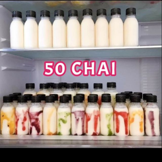 (Ảnh thật) Combo 50 Chai Pet 100ml Rỗng Kèm Nắp Đen