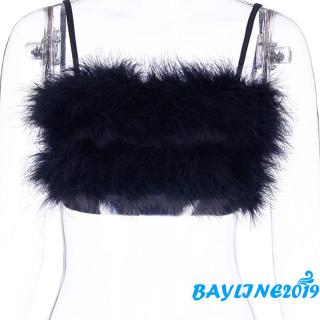 ❀May-plush Sling Wrap Top Áo Thun Nữ Thu Đông Gợi Cảm Đảng Đa Năng Không Tay Áo Lót