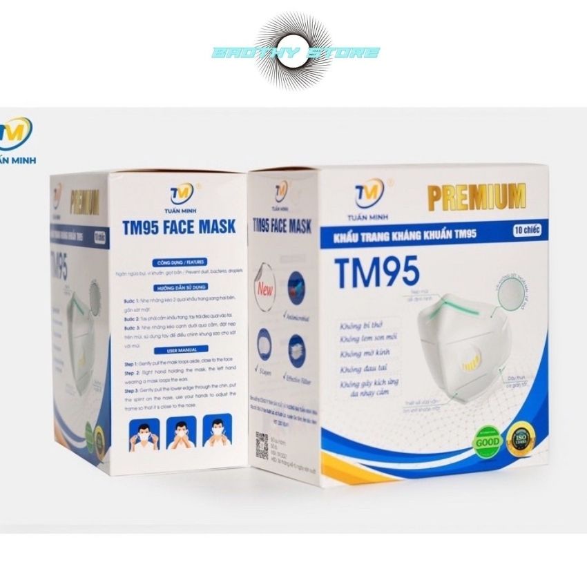 Khẩu Trang chính hãng N95 Tuấn Minh Mask 5 Lớp Kháng Khuẩn Có Van Hộp 10 Cái | BigBuy360 - bigbuy360.vn