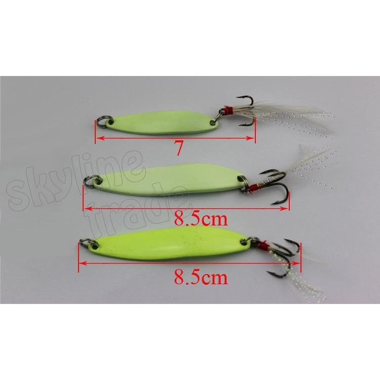 Mồi Câu Cá Giả Bằng Kim Loại Cứng Kèm Móc Lông Vũ Trọng Lượng 5 / 7 / 10 / 13g