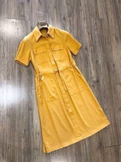 Đầm sơmi rút eo