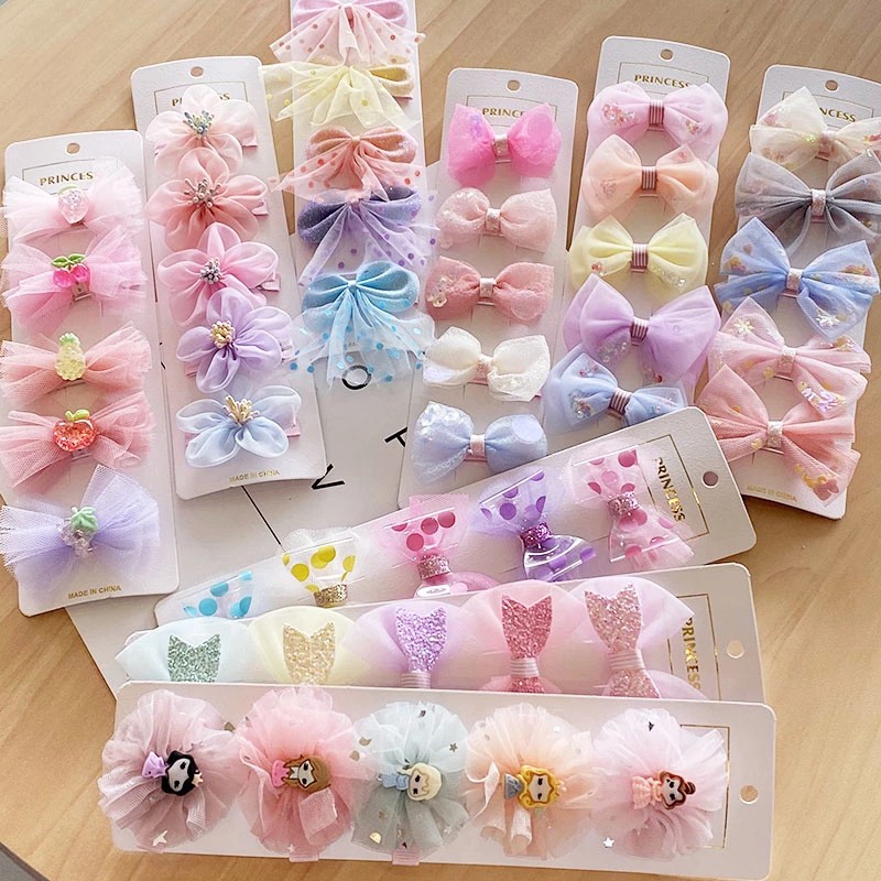 Set 5 Kẹp tóc KIDSBOWS hình nơ xinh xắn thời trang cho bé gái