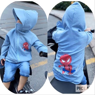 Áo chống nắng siêu nhân nhện vành mũ che nắng, che bụi bẩn ,tránh tia uv