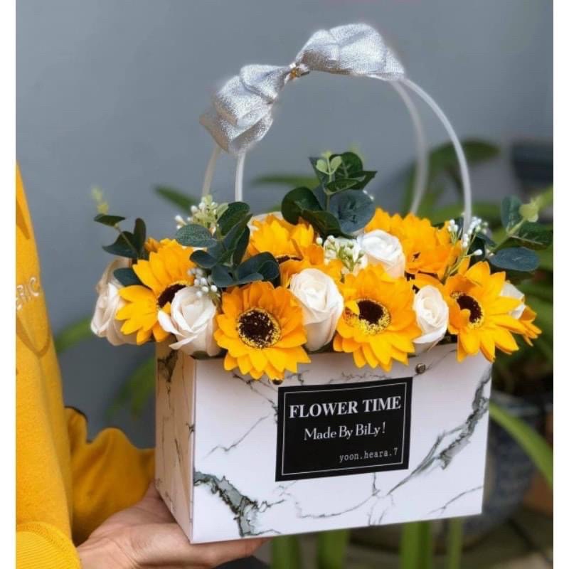 Túi cắm hoa sap vân đá