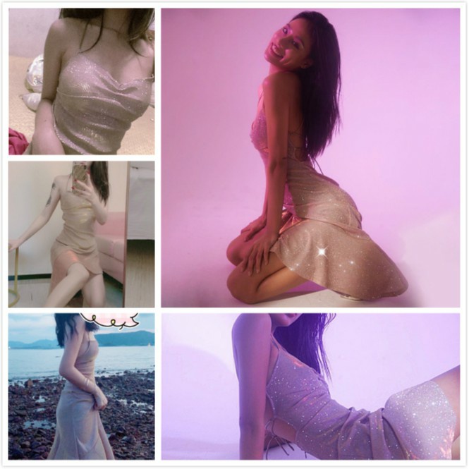 Đầm hở lưng bling bling sexy