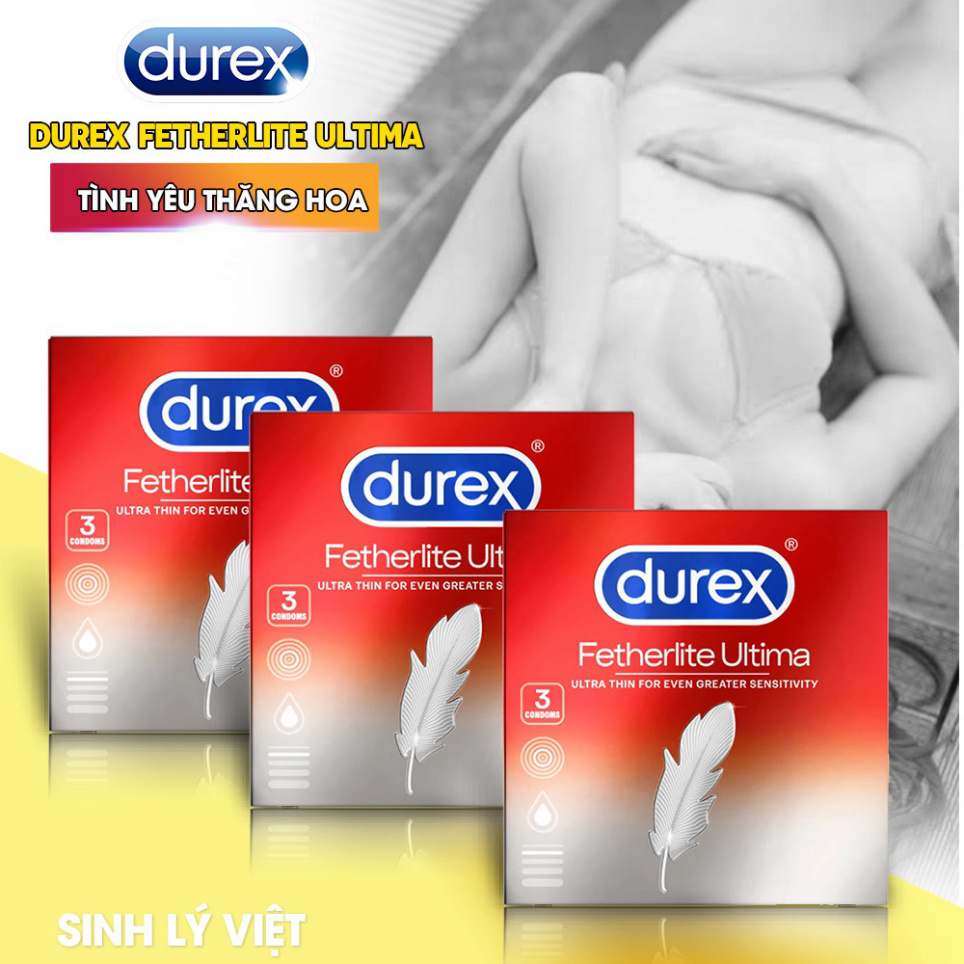 [Bcs Size Nhỏ] Bộ 3 Hộp Durex Fetherlite Ultima (Hộp 3c) - Dòng Bao Cao Su Siêu Mỏng Nhỏ, ôm Khít