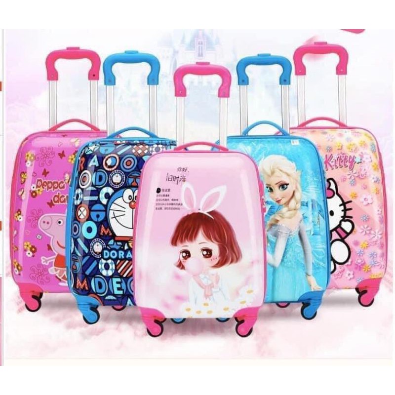Vali trẻ em in 2 mặt size 18 inch bánh xe xoay 360 độ