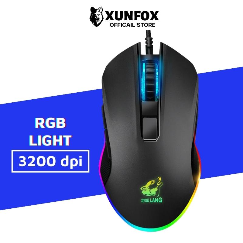 Chuột Gaming 10 Hiệu Ứng Led RGB , Chuột Máy Tính Có Dây 3200dpi 16,8 Triệu Màu Thiết Kế Ôm Tay