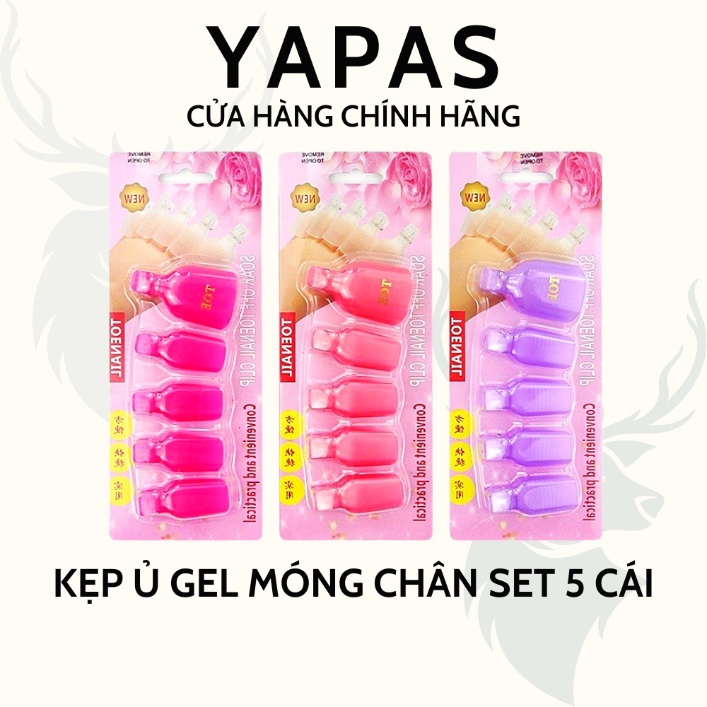 Kẹp ủ tháo gel móng chân , Set 5 cái ủ phá gel ngón chân