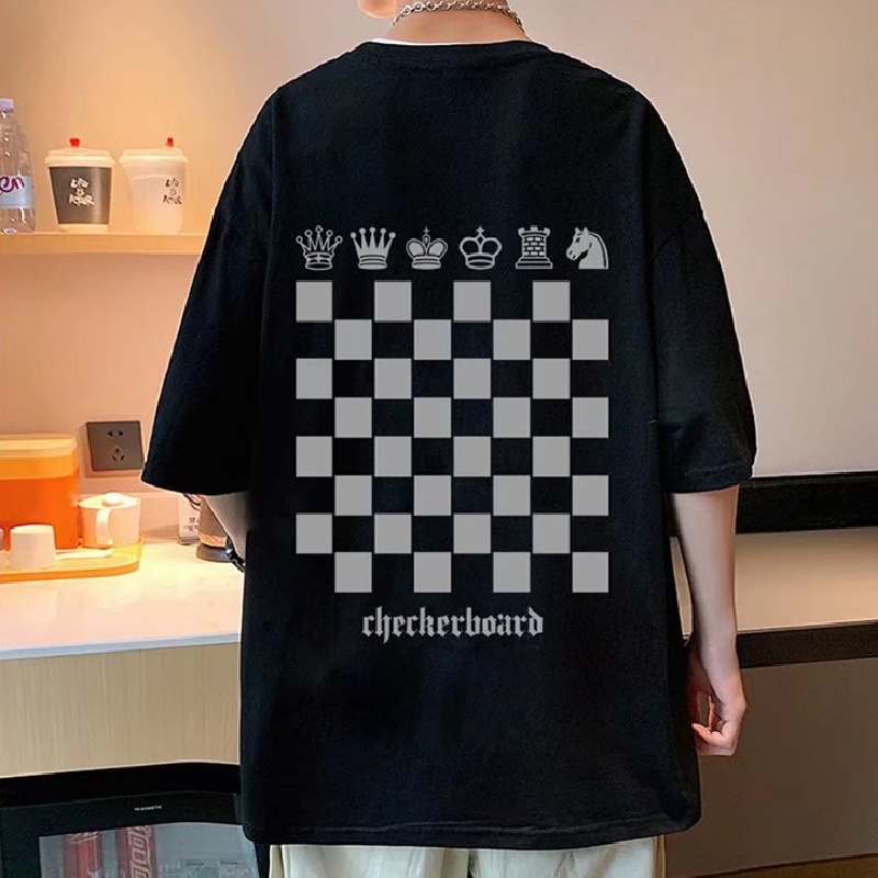 Áo Thun Dáng Rộng In Họa Tiết Phong Cách Hip Hop Đường Phố Hàn Quốc Thời Trang Mùa Hè Cho Nam Và Nữ M-8XL