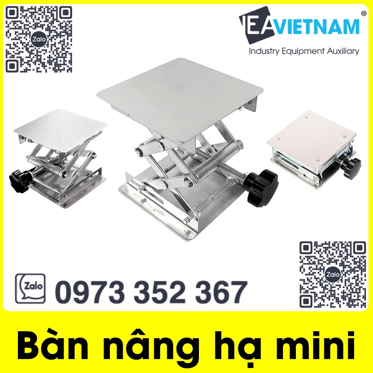 Bàn nâng hạ mini điều chỉnh chiều cao cho phòng thí nghiệm 100x100 mm / Bàn nâng hạ mini