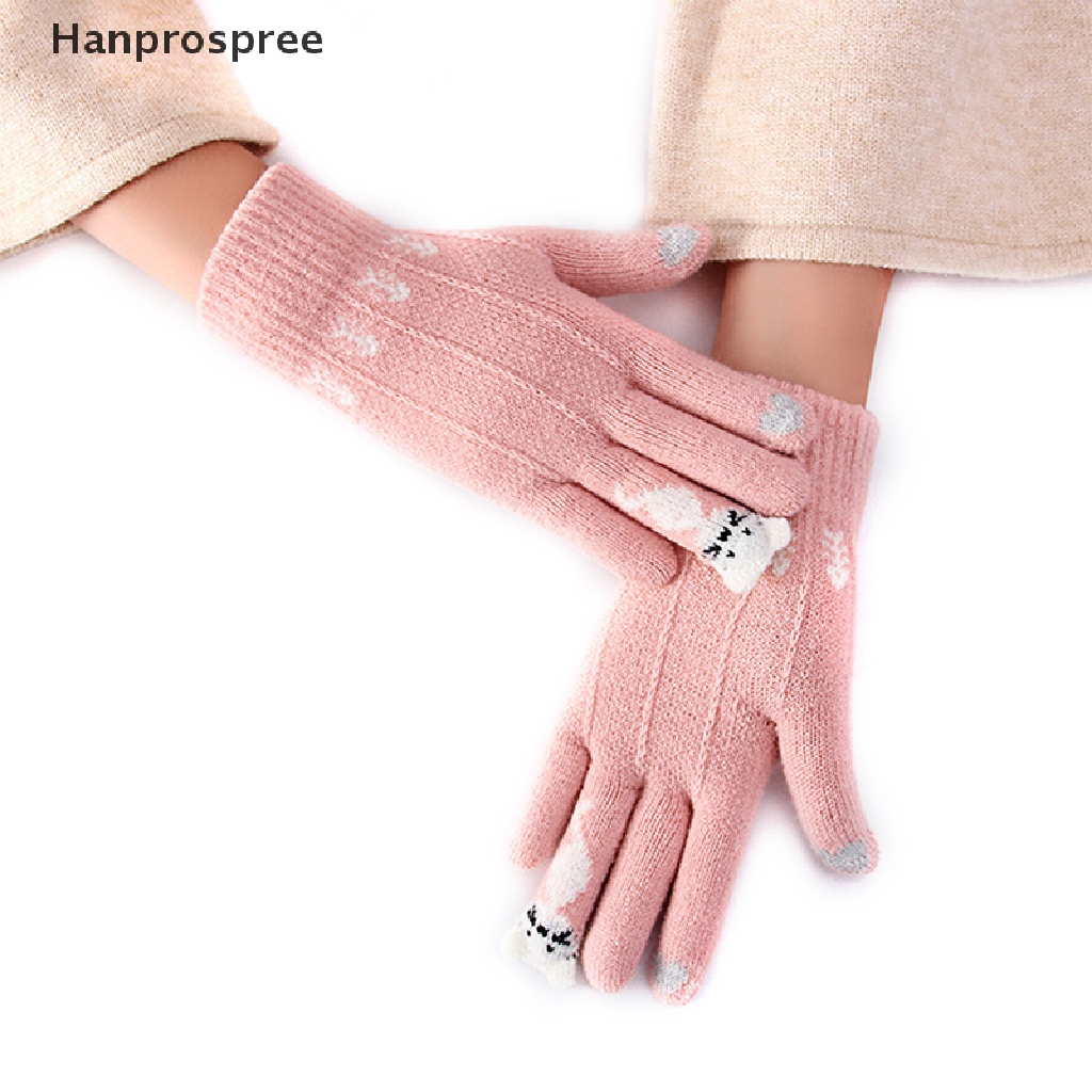 Hanprospree > Găng Tay Dệt Kim Giữ Ấm Mùa Đông Có Thể Chạm Màn Hình Cảm Ứng Dễ Thương Cho Nữ well