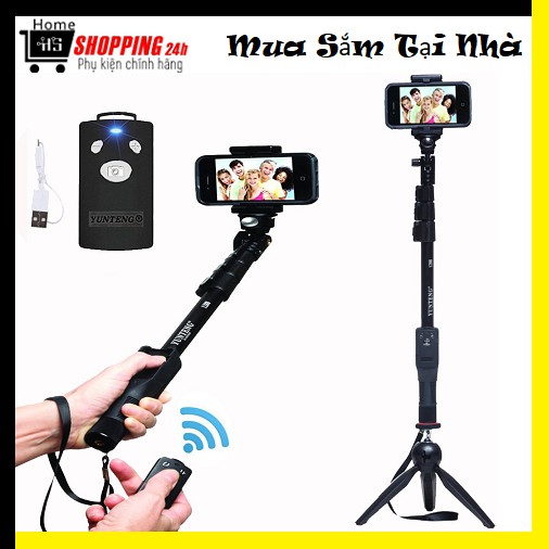 Gậy Tự Sướng YunTeng 1288 Kèm Remote + Cáp sạc - Gậy Chụp Ảnh