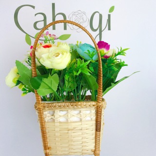 Giỏ Hoa Cắm Sẵn Mây Tre 82137