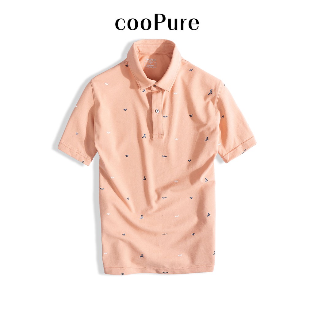 Áo thun polo nam cooPure màu cam, vải Polo stretchy fiber crossword, thiết kế trang nhã NO.1825 (5 màu) | BigBuy360 - bigbuy360.vn