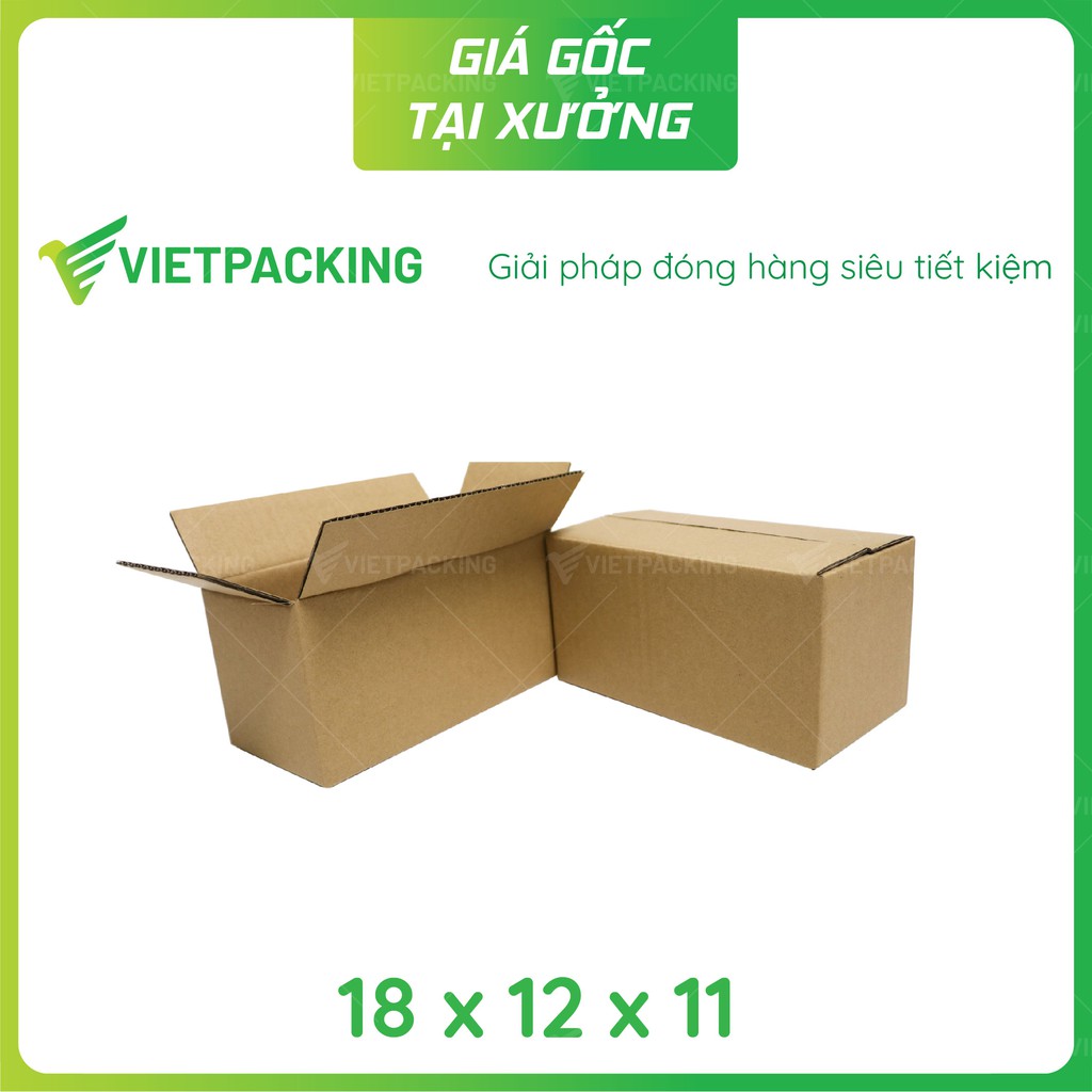 [SIÊU RẺ] 30 hộp carton size 18x12x11 giấy cứng hộp đẹp