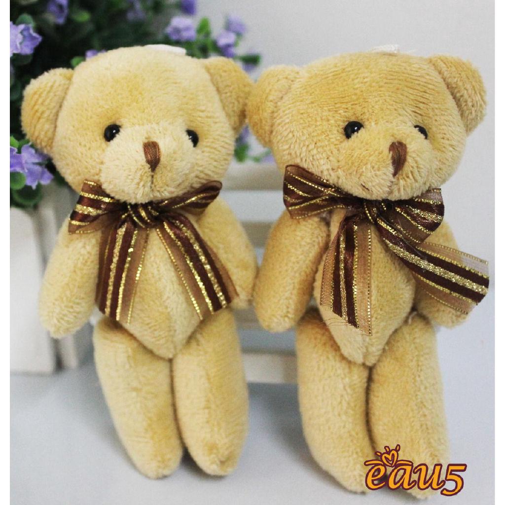 Gấu bông mềm có nơ buộc ở cổ dễ thương dùng làm quà tặng