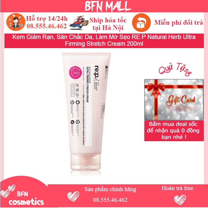 Kem Giảm Rạn, Săn Chắc Da, Làm Mờ Sẹo RE:P Natural Herb Ultra Firming Stretch Cream 200ml