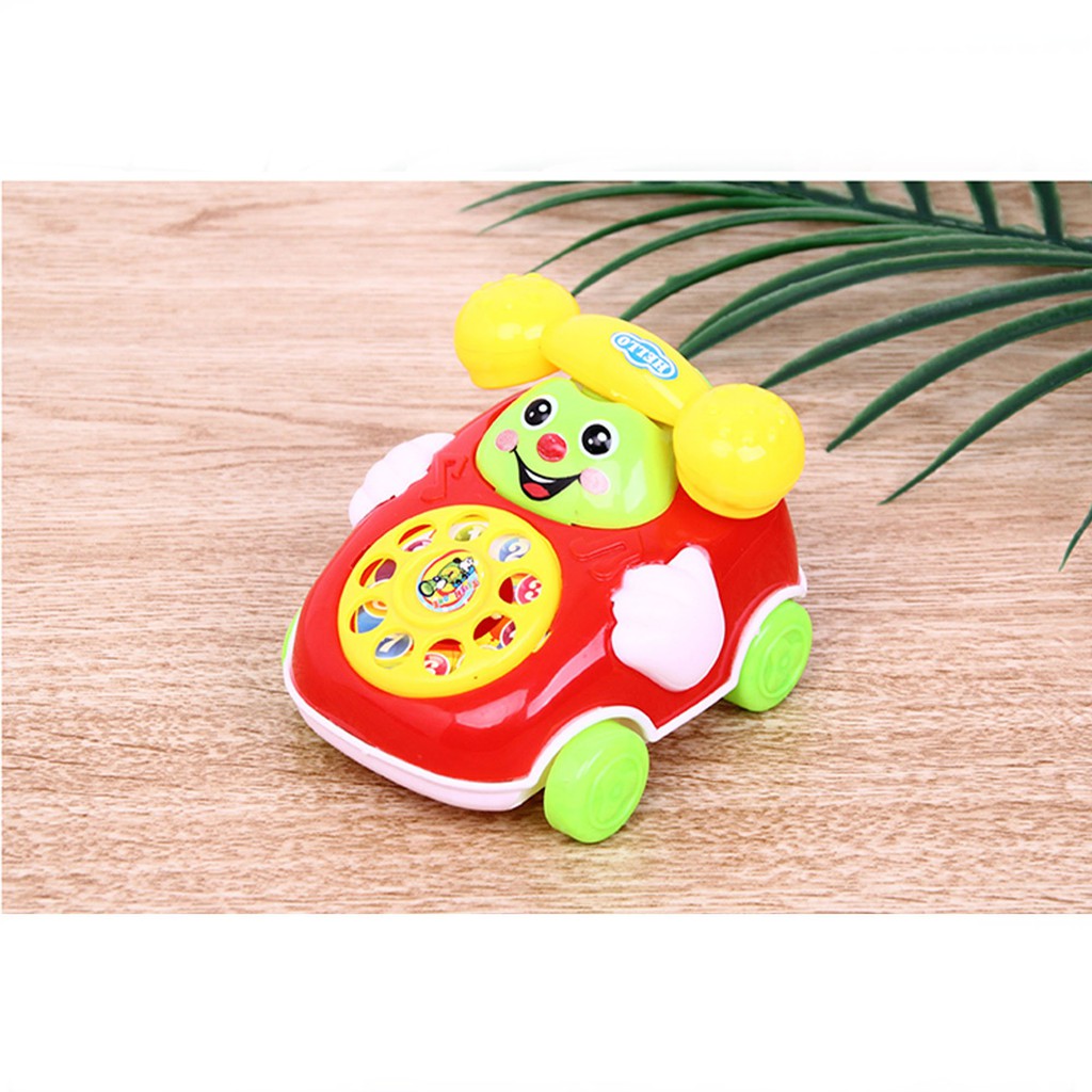 Điện thoại ô tô đồ chơi, xe ô tô đồ chơi cho bé kéo dây cót