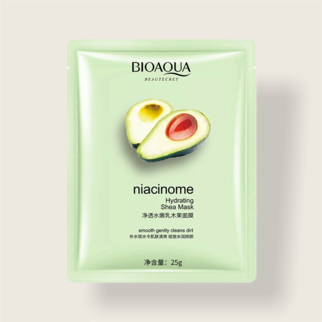 Mask Quả Bơ Bioaqua Niacinome Hydrating Shea - Mask Giữ Ẩm Cấp Nước Trắng Da CS42