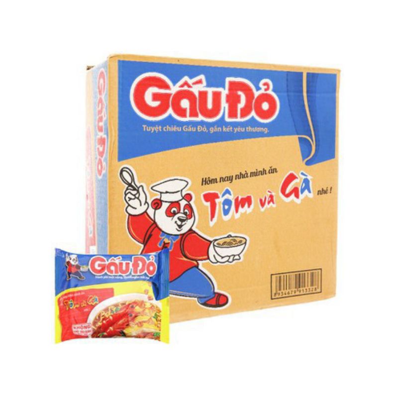 Mỳ gấu đỏ tôm và gà thùng 30 gói