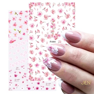 Sticker dán móng nail hoa đào Tết