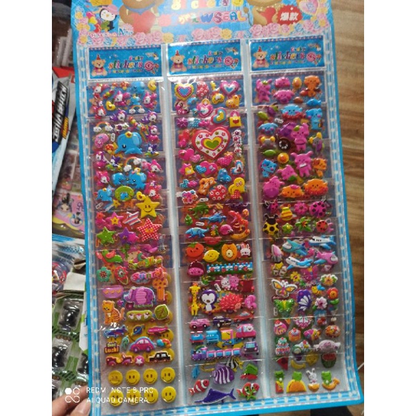 vỉ 18 tờ dán nổi 3D loại dày đẹp nhìu mẫu ngẫu nhiên