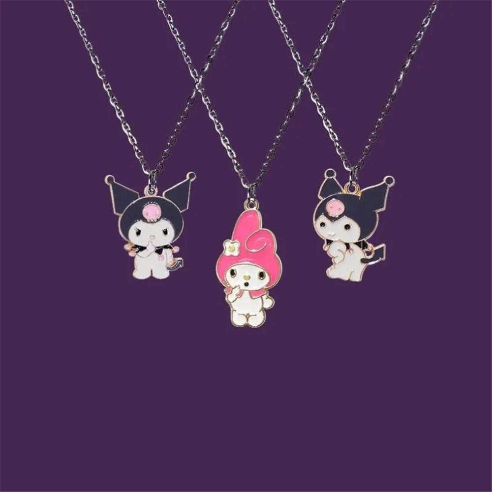 Dây chuyền mặt hoạt hình Kuromi Melody phong cách Hàn Quốc dành cho cặp đôi