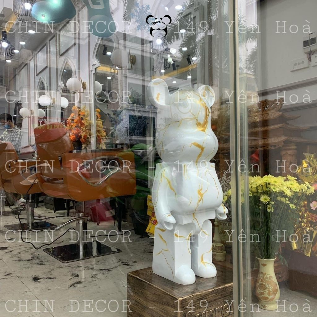 Bearbrick 1000%, Gấu bearbrick cỡ lớn 80cm, bản loang vân đen trắng - Xưởng sx DươngThủy